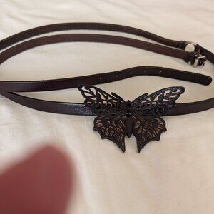 Clements Ribeiro leather double wrap belt; brown; size Medium